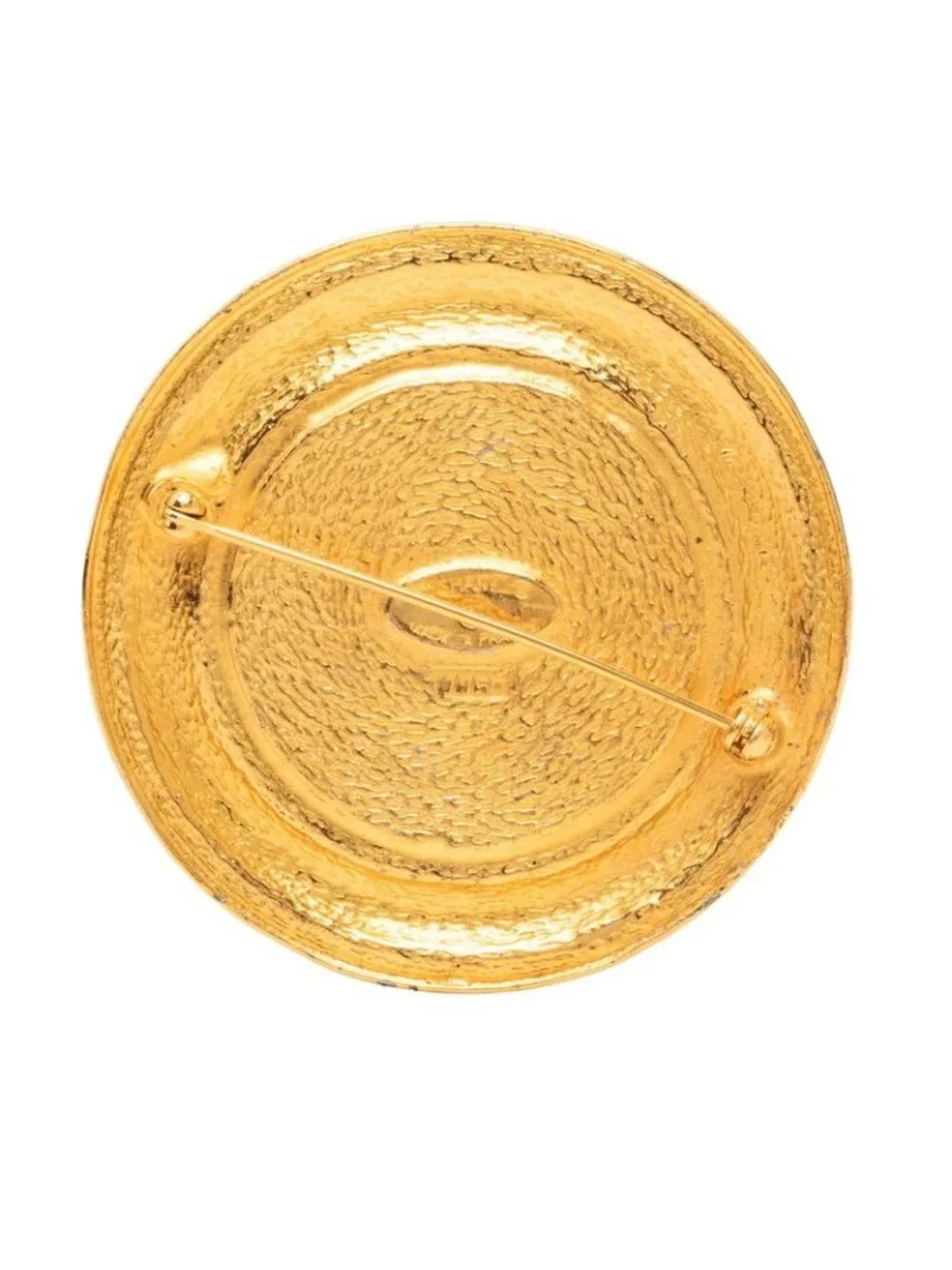 Chanel 31 Rue Cambon Round Brooch Gold Plated